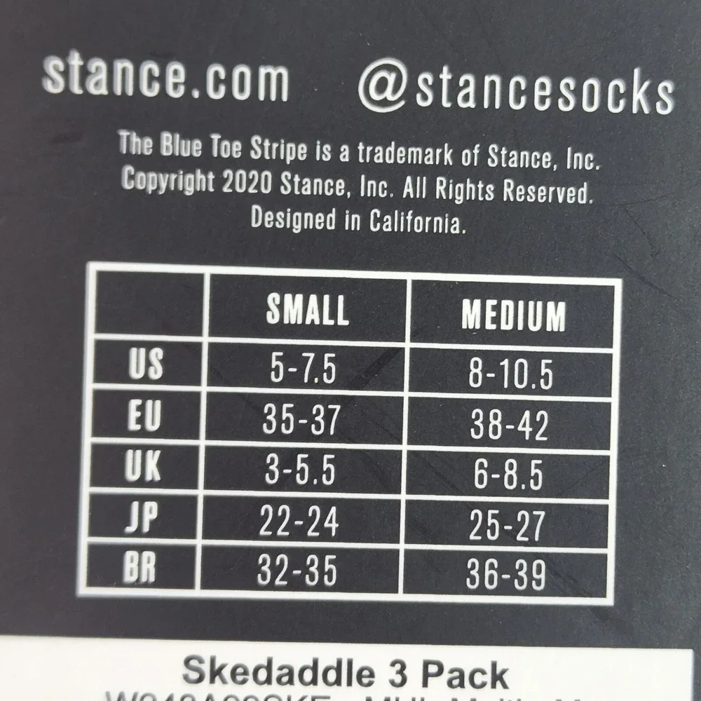 Stance Skedaddle 3 Pack Tab Socks Pink Black Green Womens M W248A22SKE
